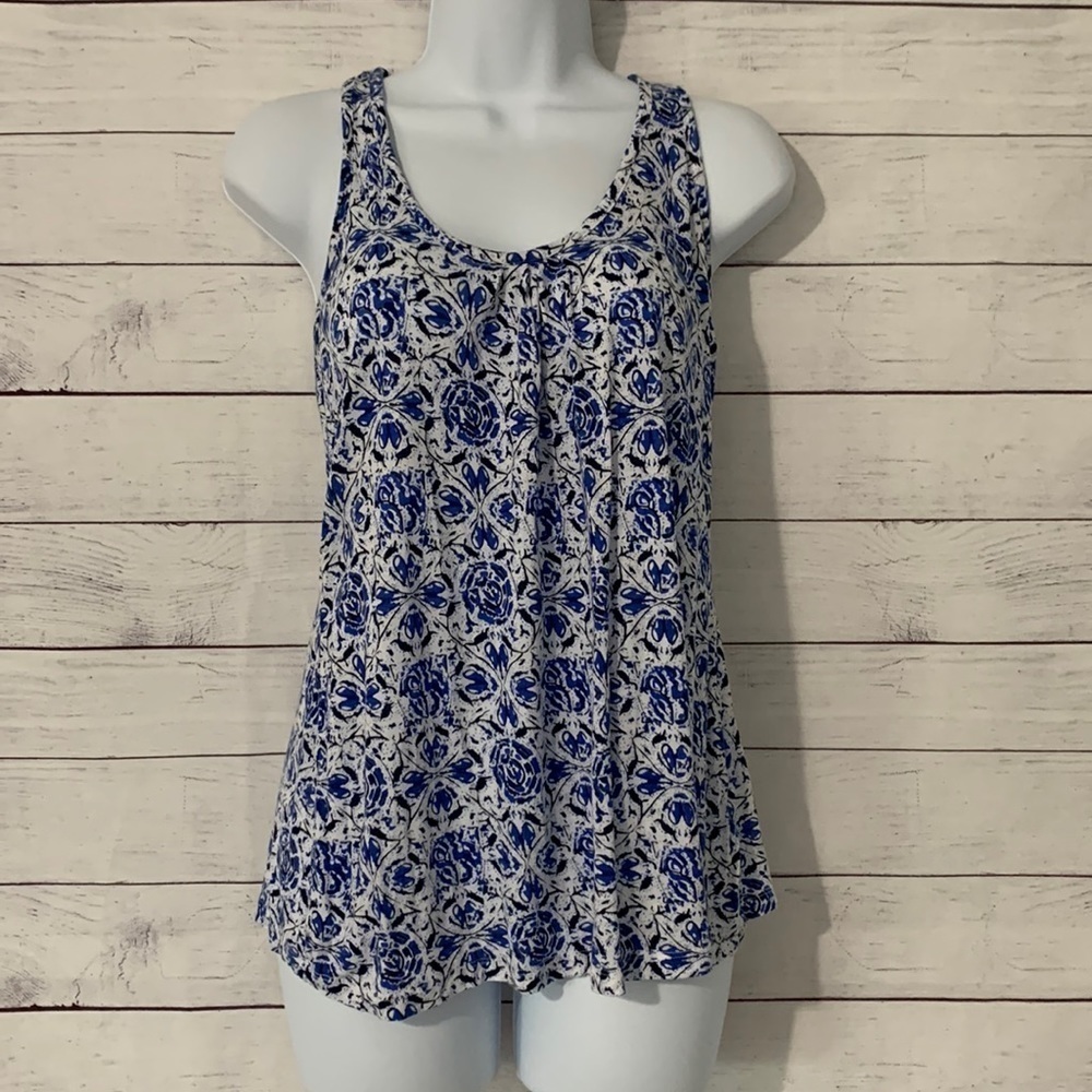EUC Converse Floral Razorback Twist Jersey Knit Tank Top